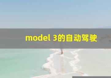 model 3的自动驾驶